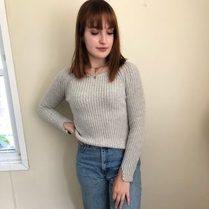 Cropped Long Sleeve Sweater